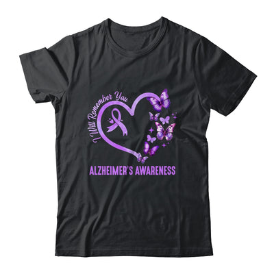 I'll Remember For You Purple Butterfly Alzheimer's Awareness Shirt & Hoodie | teecentury