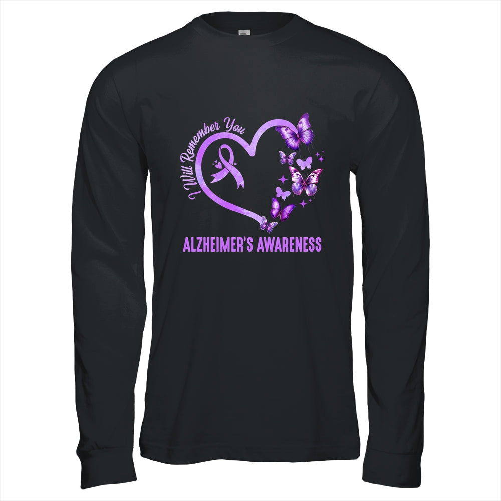I'll Remember For You Purple Butterfly Alzheimer's Awareness Shirt & Hoodie | teecentury