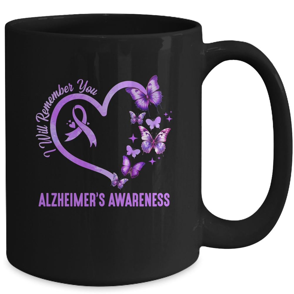 I'll Remember For You Purple Butterfly Alzheimer's Awareness Mug | teecentury