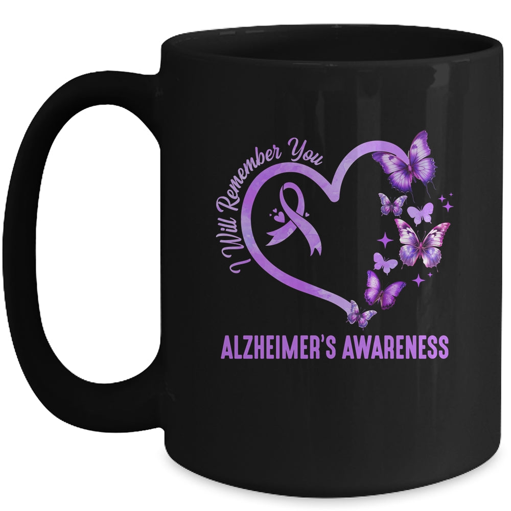 I'll Remember For You Purple Butterfly Alzheimer's Awareness Mug | teecentury