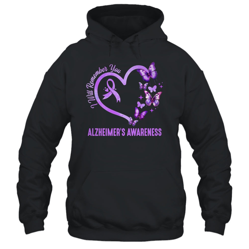 I'll Remember For You Purple Butterfly Alzheimer's Awareness Shirt & Hoodie | teecentury