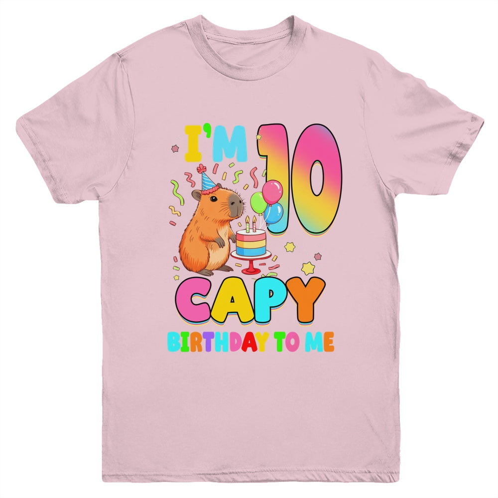 I'm 10 Years Old Capy Birthday To Me 10th Birthday Capybara Youth Shirt | teecentury