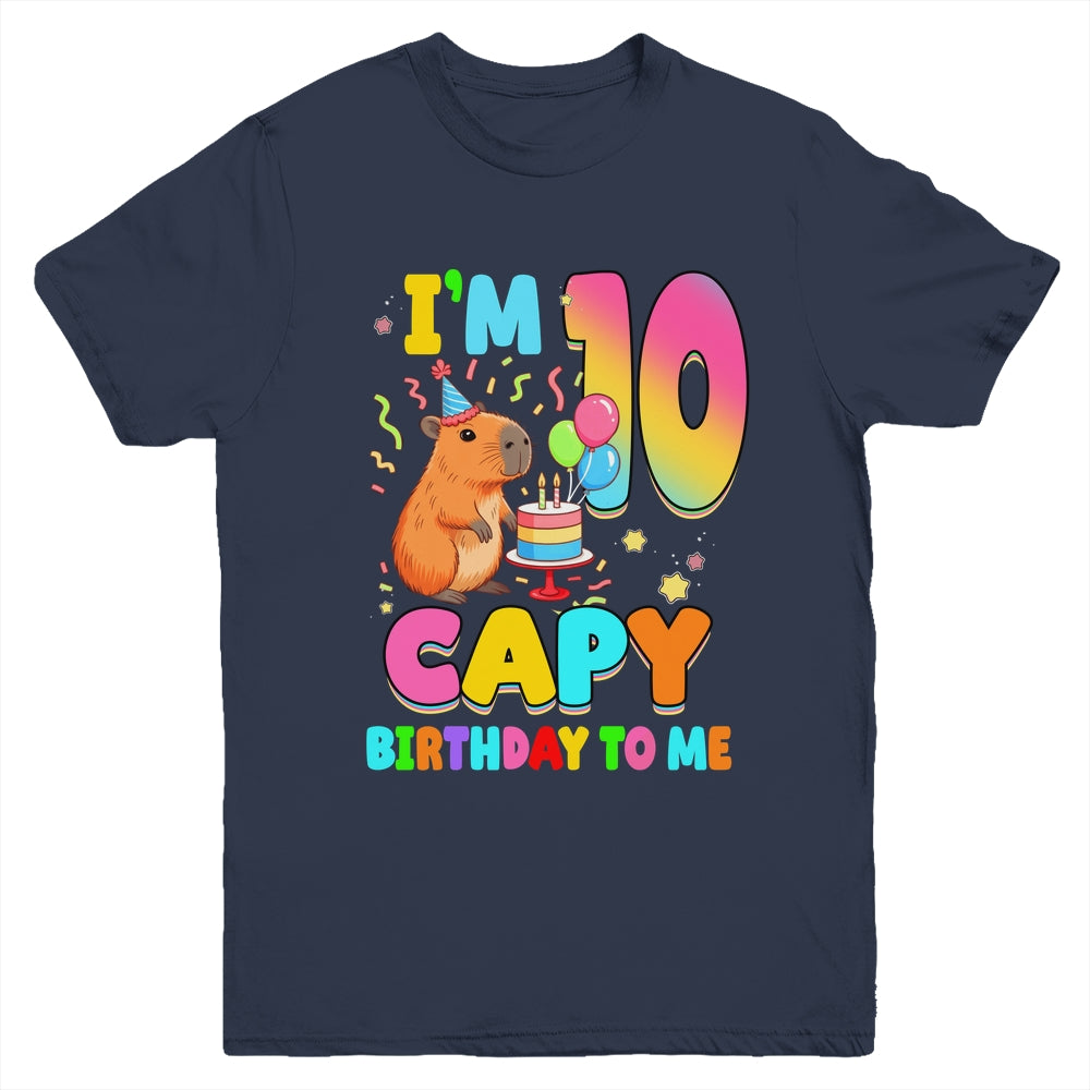 I'm 10 Years Old Capy Birthday To Me 10th Birthday Capybara Youth Shirt | teecentury