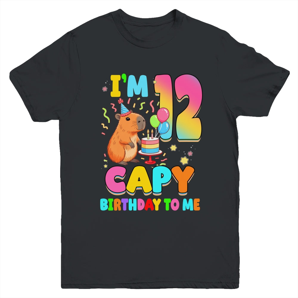 I'm 12 Years Old Capy Birthday To Me 12th Birthday Capybara Youth Shirt | teecentury