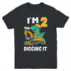 I'm 2 And Digging It 2nd Birthday Cute Dinosaur Construction Youth Shirt | teecentury