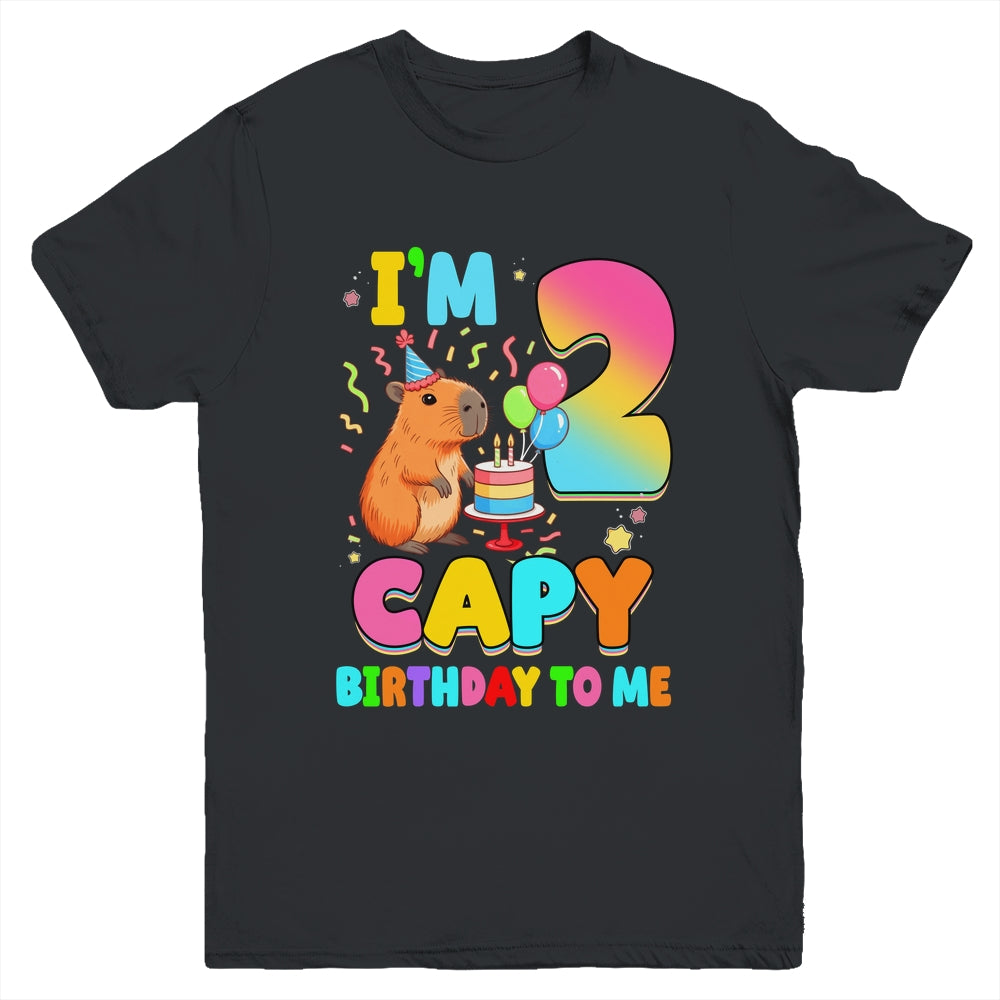 I'm 2 Years Old Capy Birthday To Me 2nd Birthday Capybara Youth Shirt | teecentury