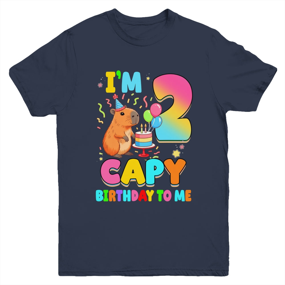 I'm 2 Years Old Capy Birthday To Me 2nd Birthday Capybara Youth Shirt | teecentury