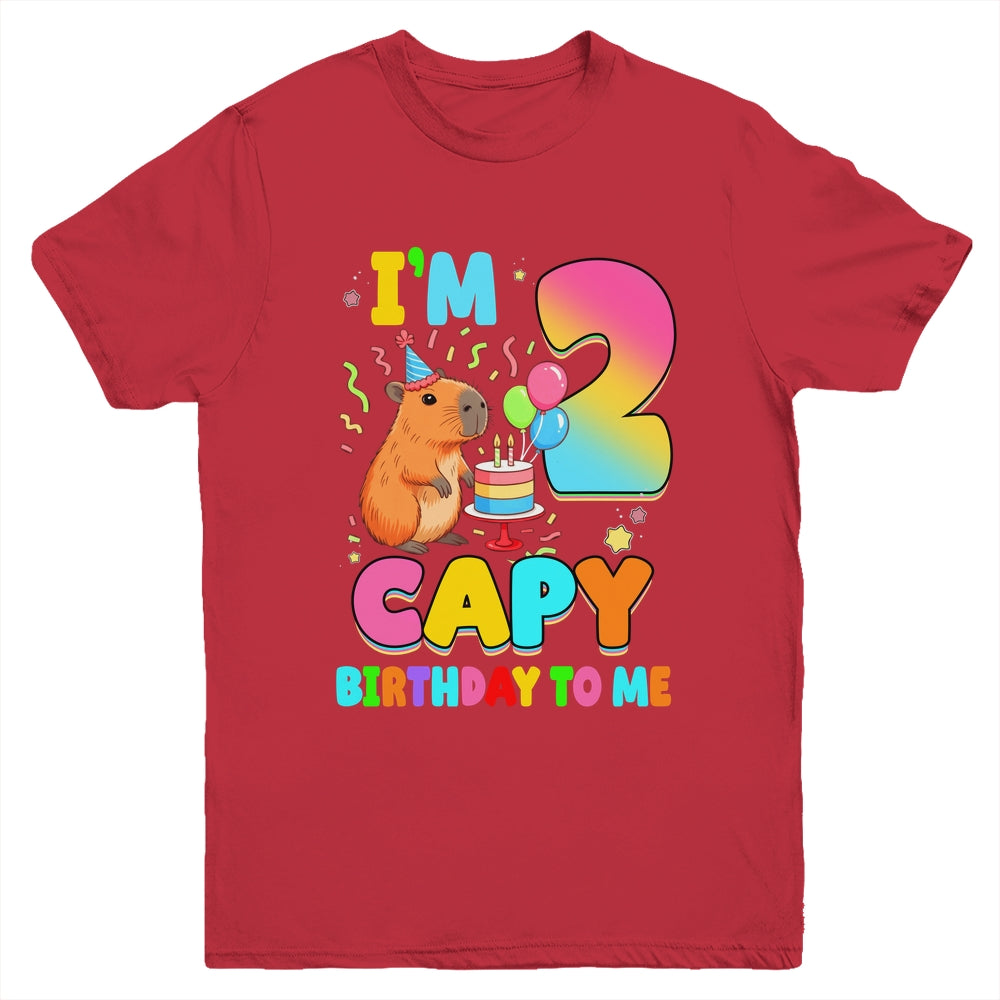 I'm 2 Years Old Capy Birthday To Me 2nd Birthday Capybara Youth Shirt | teecentury