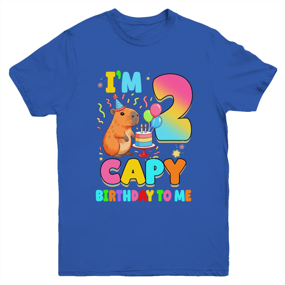 I'm 2 Years Old Capy Birthday To Me 2nd Birthday Capybara Youth Shirt | teecentury