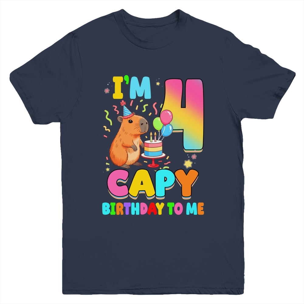 I'm 4 Years Old Capy Birthday To Me 4th Birthday Capybara Youth Shirt | teecentury