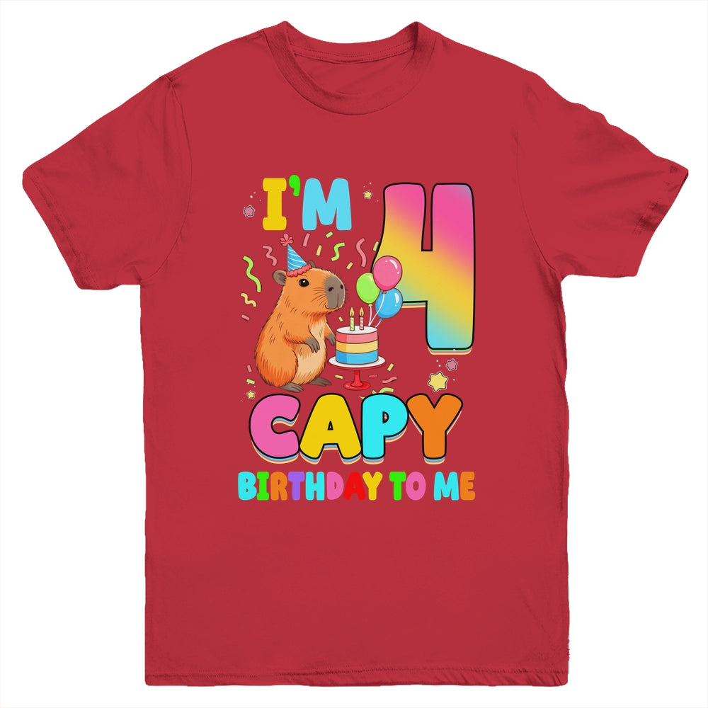 I'm 4 Years Old Capy Birthday To Me 4th Birthday Capybara Youth Shirt | teecentury