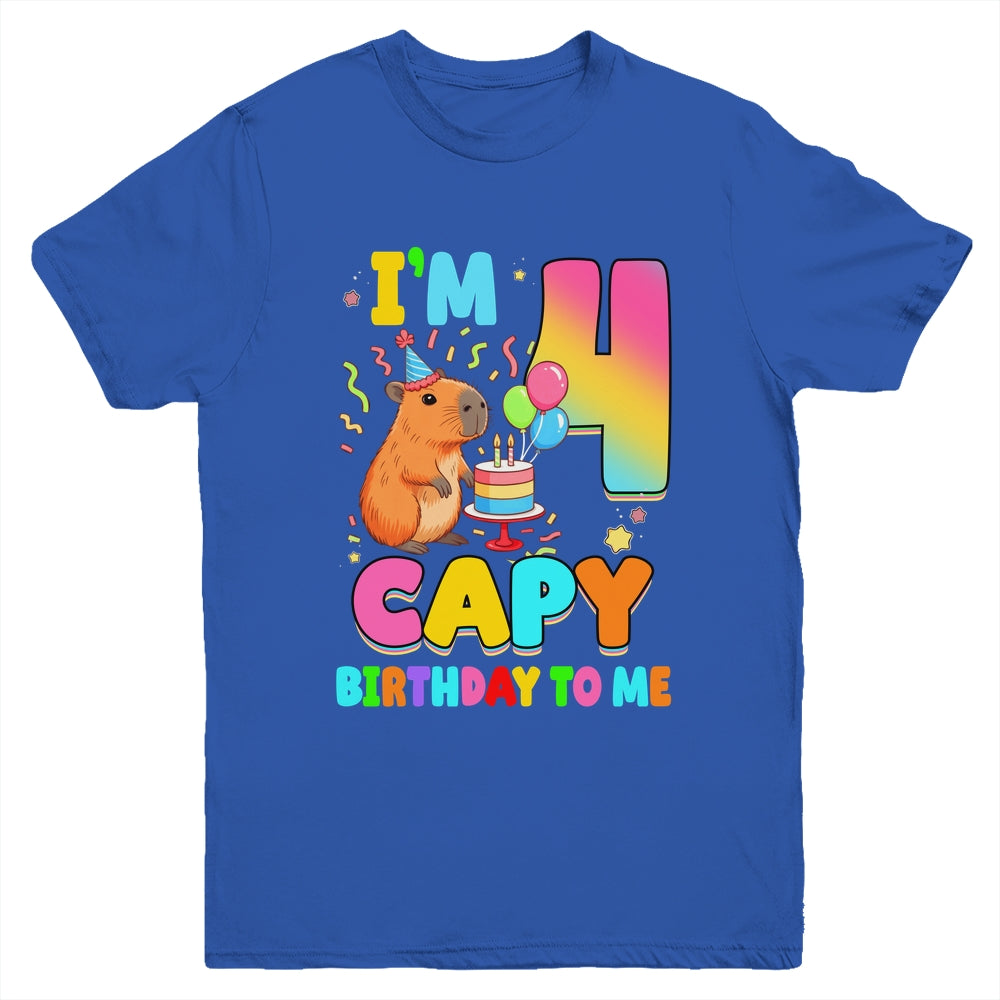 I'm 4 Years Old Capy Birthday To Me 4th Birthday Capybara Youth Shirt | teecentury