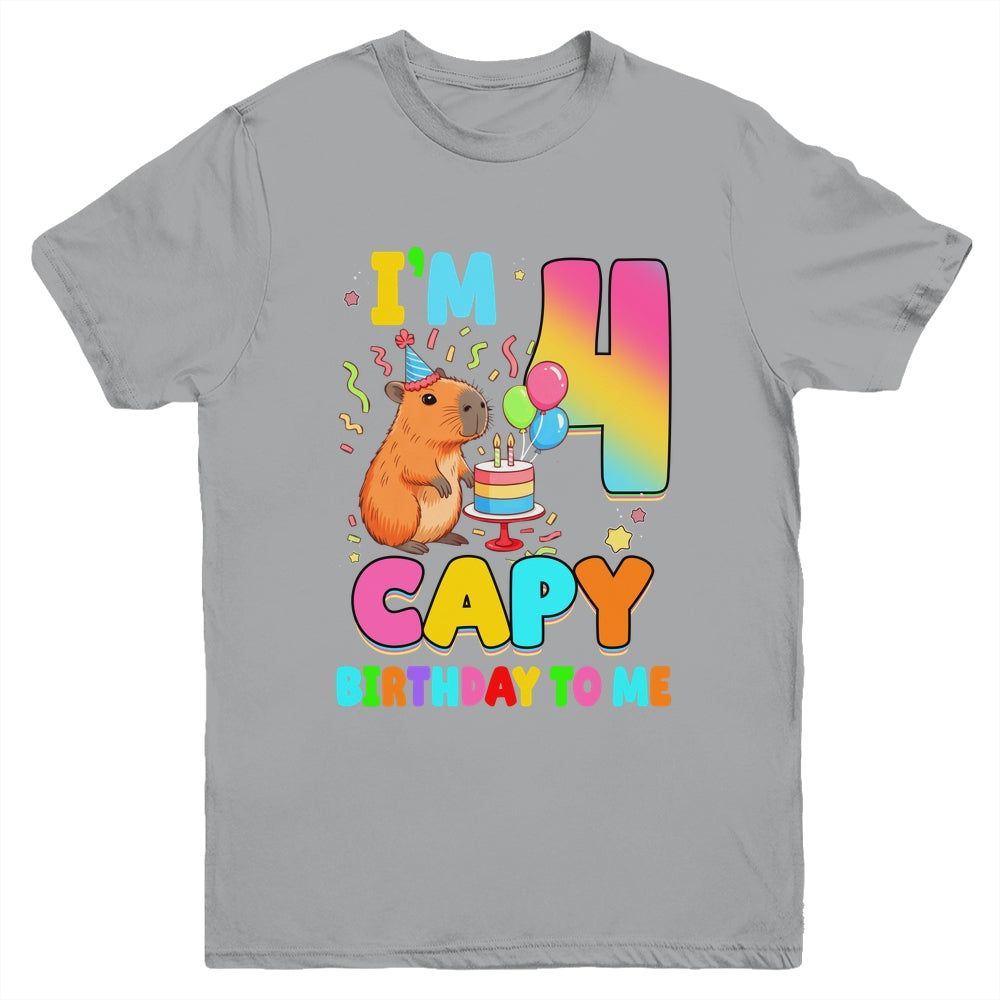 I'm 4 Years Old Capy Birthday To Me 4th Birthday Capybara Youth Shirt | teecentury