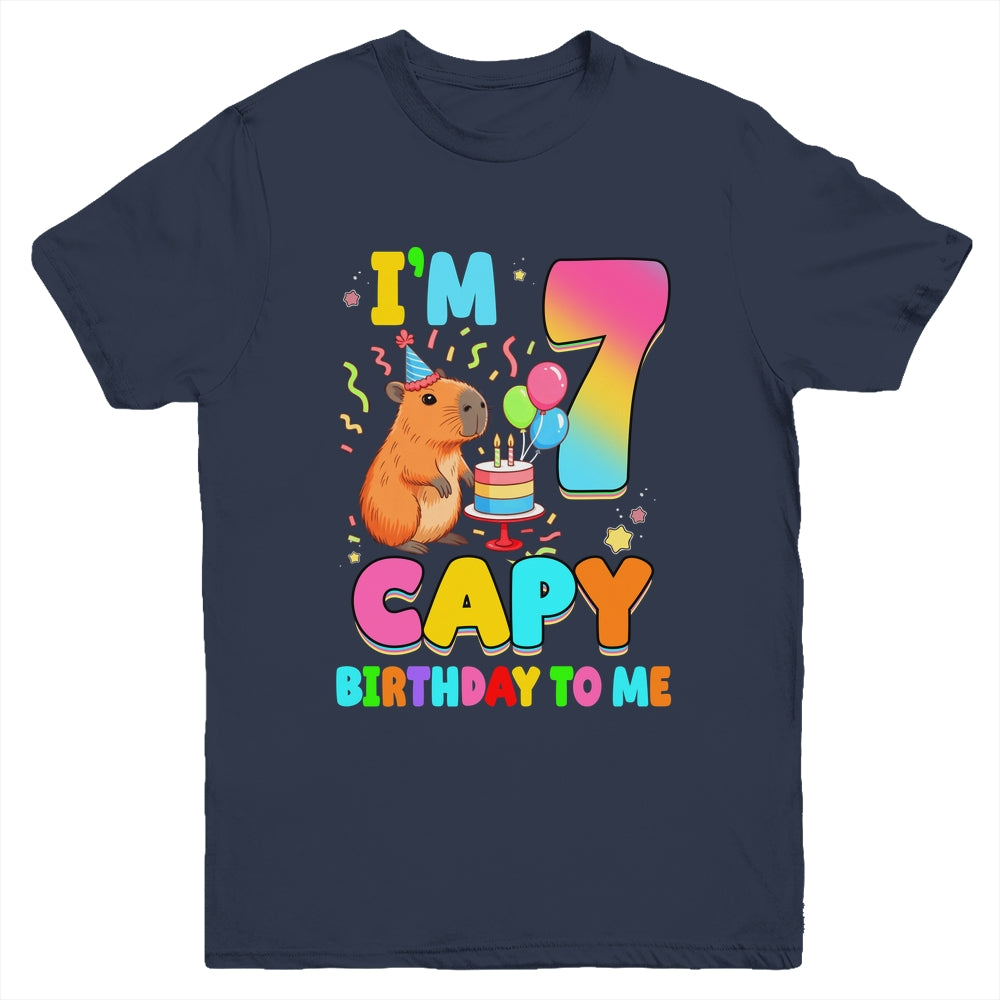 I'm 7 Years Old Capy Birthday To Me 7th Birthday Capybara Youth Shirt | teecentury