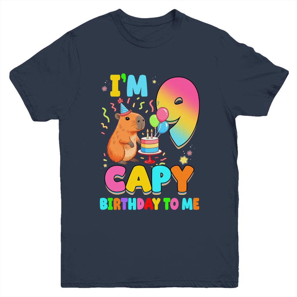 I'm 9 Years Old Capy Birthday To Me 9th Birthday Capybara Youth Shirt | teecentury