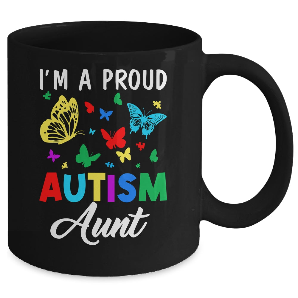 I'm A Proud Autism Aunt Butterflies Autism Awareness Mug | teecentury