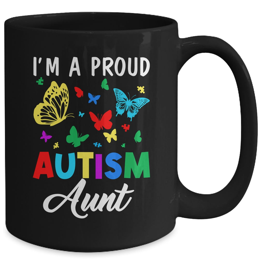 I'm A Proud Autism Aunt Butterflies Autism Awareness Mug | teecentury
