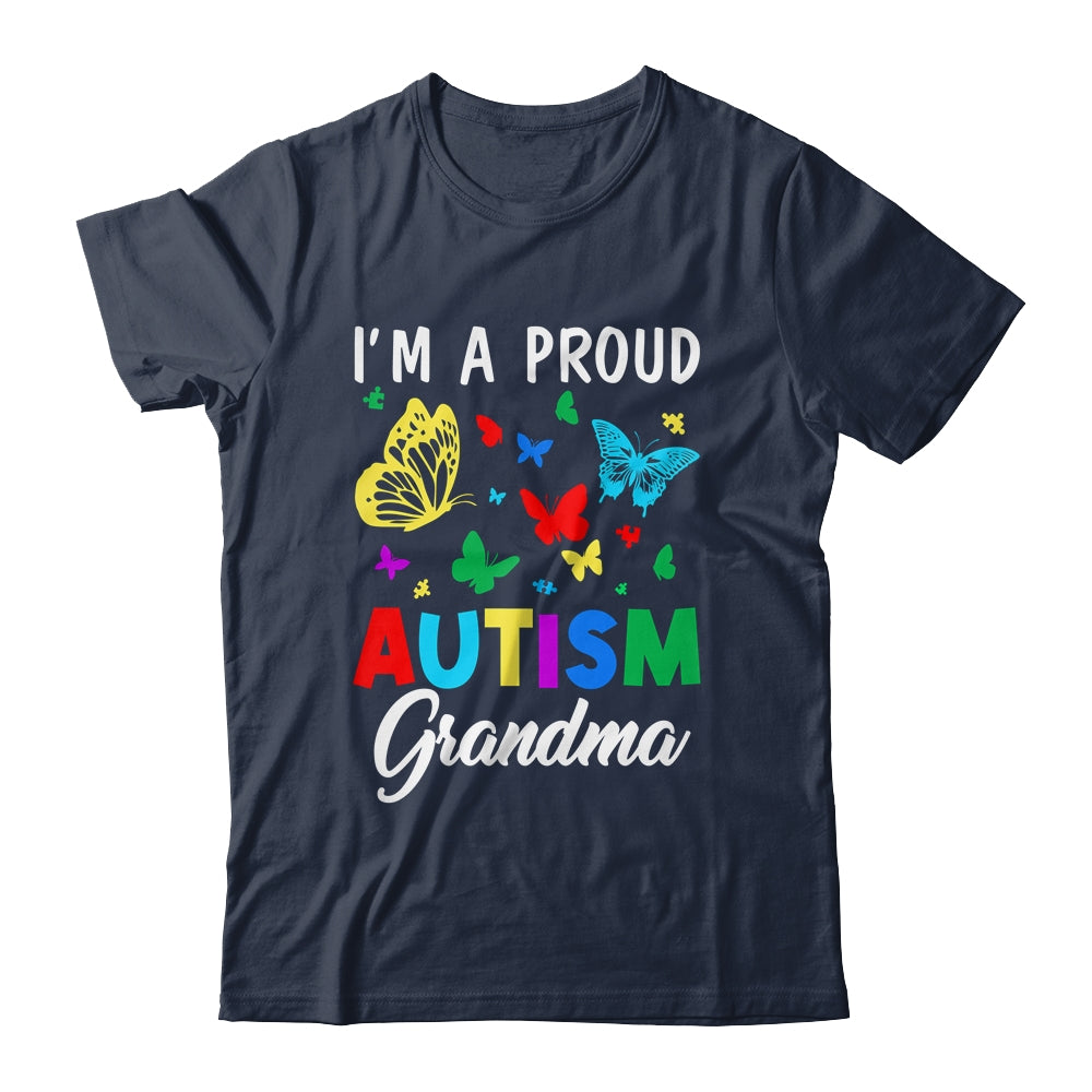 I'm A Proud Autism Grandma Butterflies Autism Awareness Shirt & Tank Top | teecentury