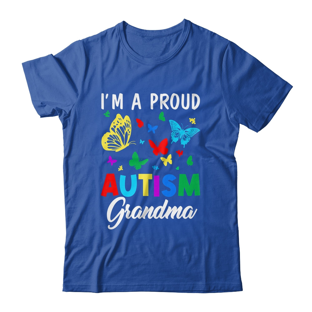 I'm A Proud Autism Grandma Butterflies Autism Awareness Shirt & Tank Top | teecentury