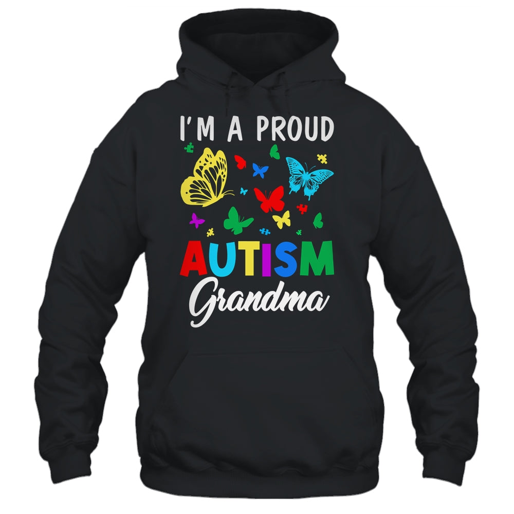 I'm A Proud Autism Grandma Butterflies Autism Awareness Shirt & Tank Top | teecentury