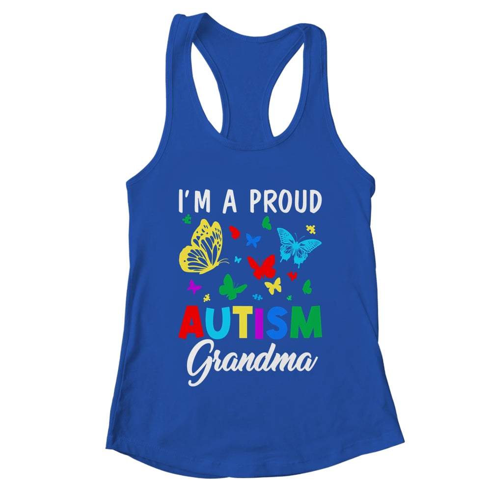 I'm A Proud Autism Grandma Butterflies Autism Awareness Shirt & Tank Top | teecentury