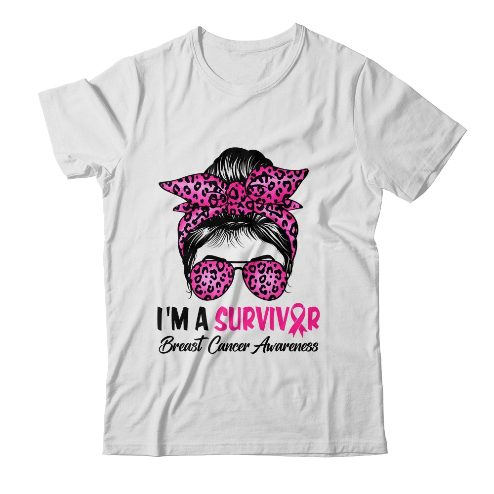 I'm A Survivor Breast Cancer Awareness Messy Bun Warrior Shirt & Hoodie | teecentury