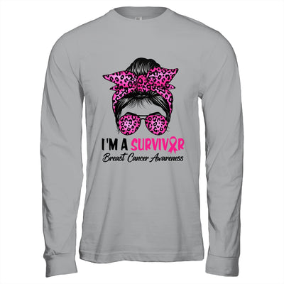I'm A Survivor Breast Cancer Awareness Messy Bun Warrior Shirt & Hoodie | teecentury