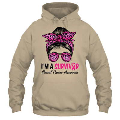 I'm A Survivor Breast Cancer Awareness Messy Bun Warrior Shirt & Hoodie | teecentury