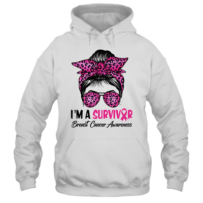 I'm A Survivor Breast Cancer Awareness Messy Bun Warrior Shirt & Hoodie | teecentury