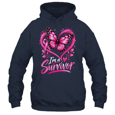 I'm A Survivor Butterfly Breast Cancer Awareness Women Shirt & Hoodie | teecentury