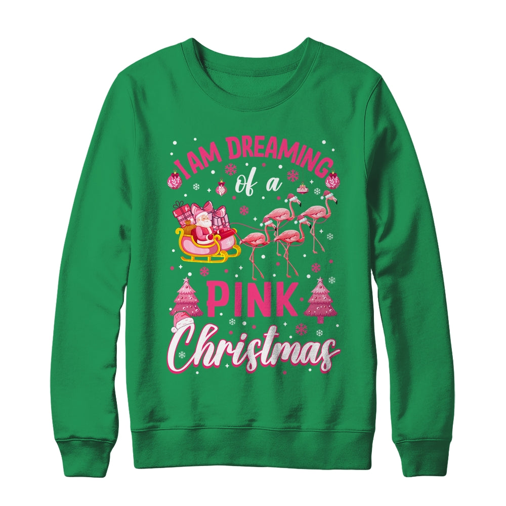 I'm Dreaming Of A Pink Christmas Cute Flamingo Xmas Holiday Shirt