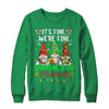 I'm Fine Everything Is Fine Teacher Life Gnome Christmas Shirt & Sweatshirt | teecentury