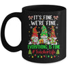I'm Fine Everything Is Fine Teacher Life Gnome Christmas Mug | teecentury