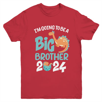 I'm Going To Be A Big Brother 2024 Boy Announcement Dinosaur Youth Shirt | teecentury