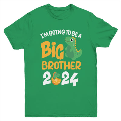 I'm Going To Be A Big Brother 2024 Dinosaur Announcement Youth Shirt | teecentury