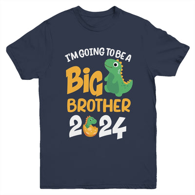 I'm Going To Be A Big Brother 2024 Dinosaur Announcement Youth Shirt | teecentury