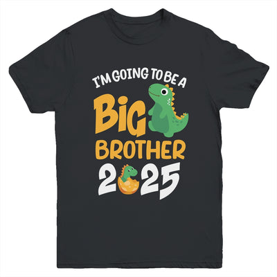 I'm Going To Be A Big Brother 2025 Boy Announcement Dinosaur Youth Shirt | teecentury