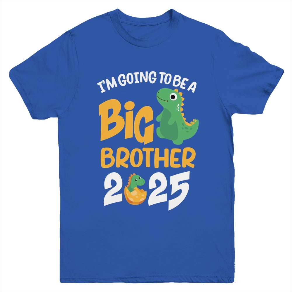 I'm Going To Be A Big Brother 2025 Boy Announcement Dinosaur Youth Shirt | teecentury