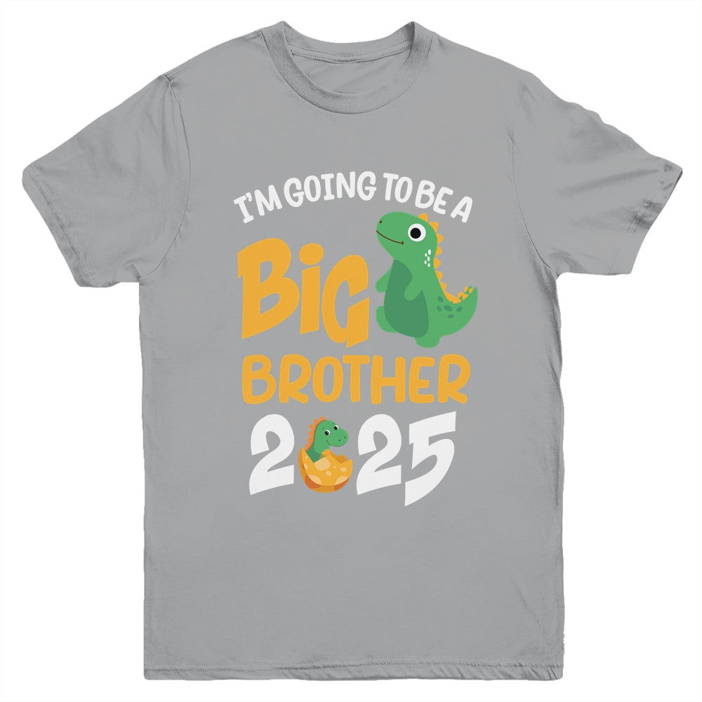 I'm Going To Be A Big Brother 2025 Boy Announcement Dinosaur Youth Shirt | teecentury