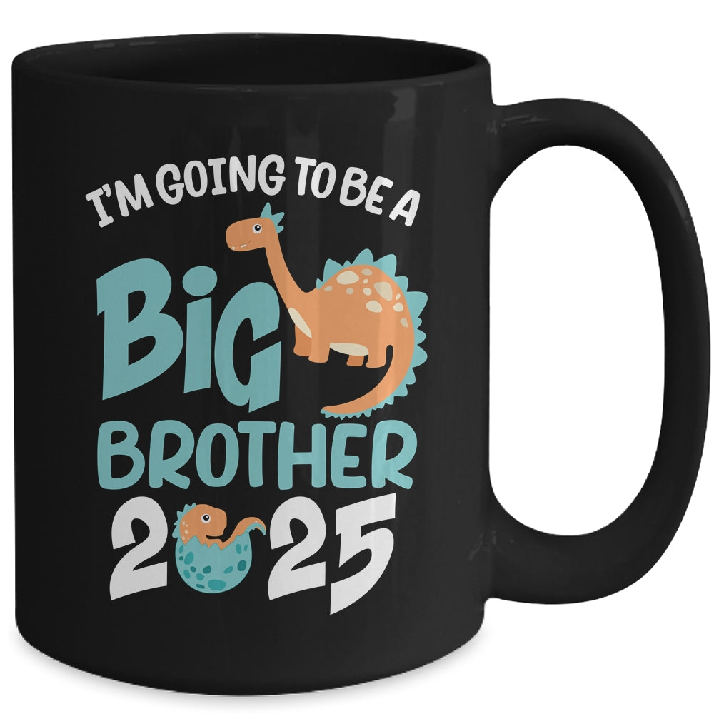 I'm Going To Be A Big Brother 2025 Dinosaur Announcement Mug | teecentury