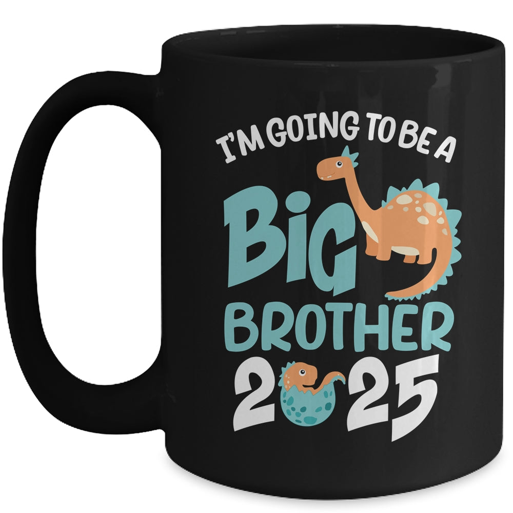 I'm Going To Be A Big Brother 2025 Dinosaur Announcement Mug | teecentury