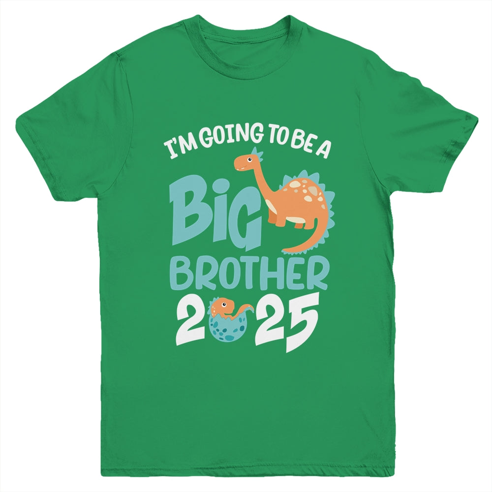 I'm Going To Be A Big Brother 2025 Dinosaur Announcement Youth Shirt | teecentury
