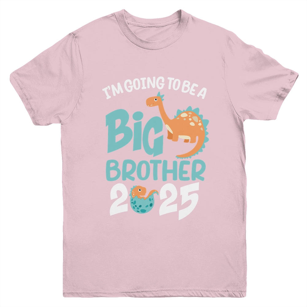 I'm Going To Be A Big Brother 2025 Dinosaur Announcement Youth Shirt | teecentury
