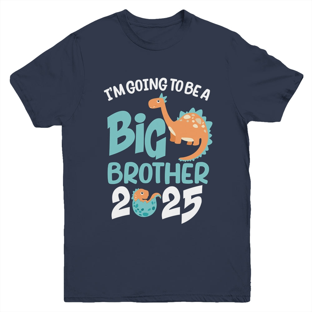 I'm Going To Be A Big Brother 2025 Dinosaur Announcement Youth Shirt | teecentury
