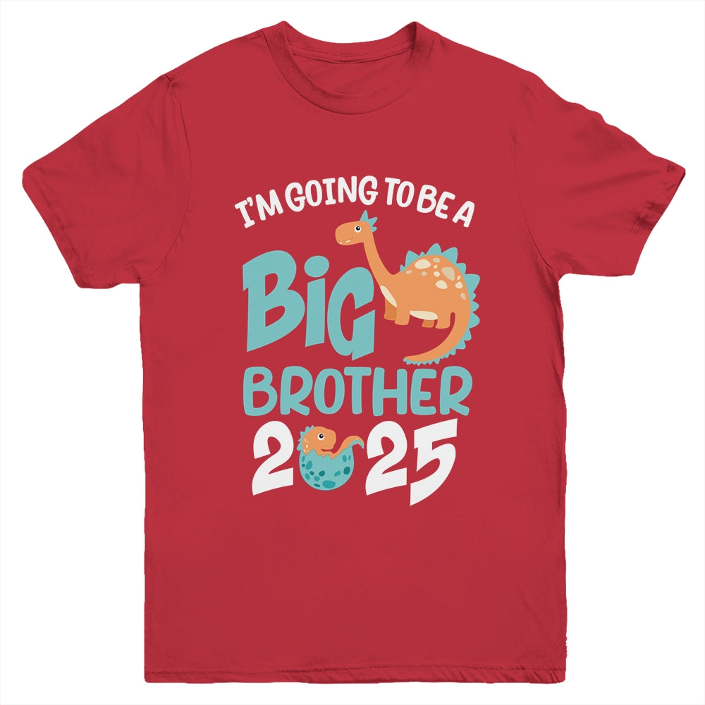 I'm Going To Be A Big Brother 2025 Dinosaur Announcement Youth Shirt | teecentury