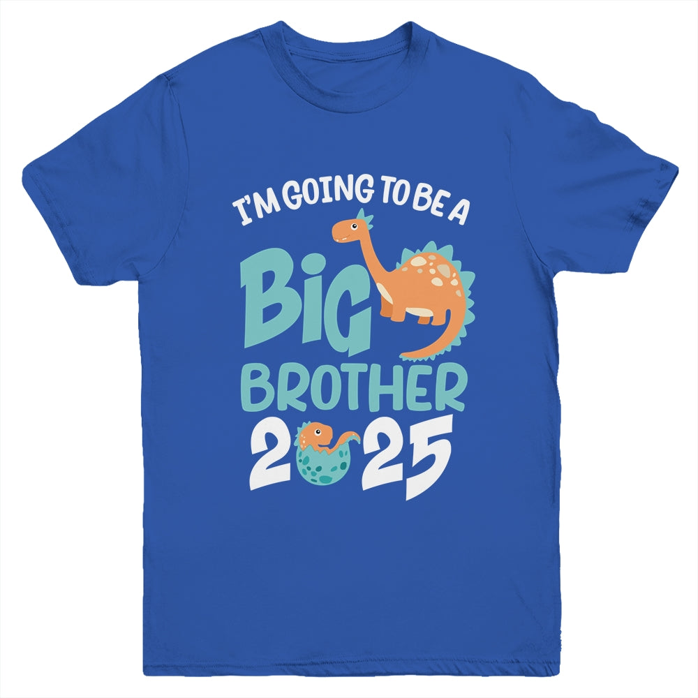 I'm Going To Be A Big Brother 2025 Dinosaur Announcement Youth Shirt | teecentury