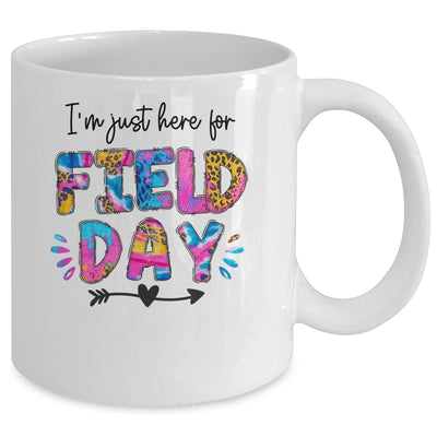 I'm Just Here For Field Day Tie Dye Leopard Last Day School Mug | teecentury