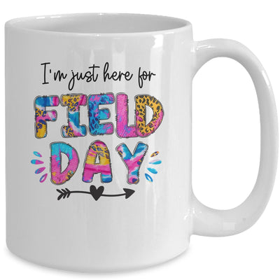 I'm Just Here For Field Day Tie Dye Leopard Last Day School Mug | teecentury