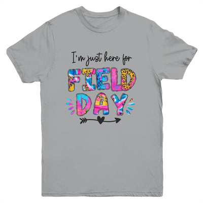I'm Just Here For Field Day Tie Dye Leopard Last Day School Youth Shirt | teecentury