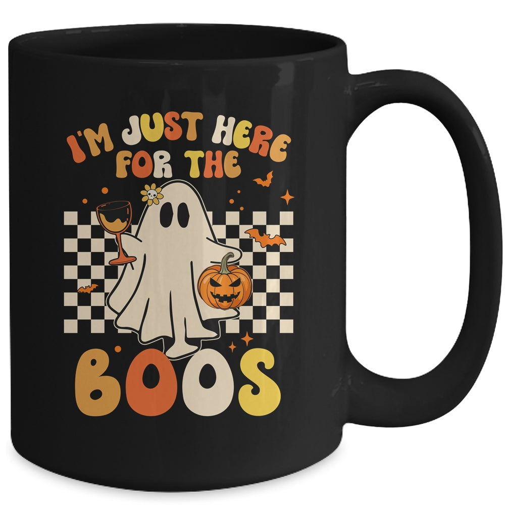 I'm Just Here For The Boos Ghost Retro Groovy Halloween Mug | teecentury